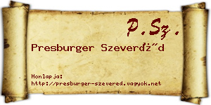 Presburger Szeveréd névjegykártya
